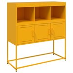 vidaXL Buffet jaune moutarde 100 5x39x107 cm acier