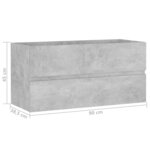 vidaXL Armoire d'évier et lavabo intégré gris béton bois d'ingénierie