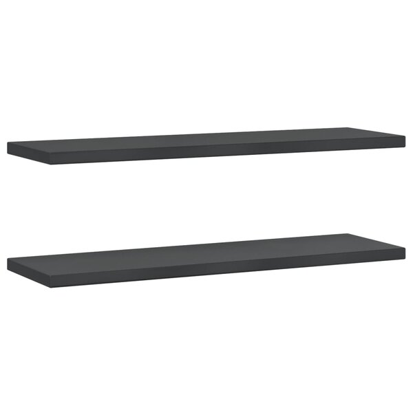 vidaXL Étagères murales 2 Pièces 100x30x3 cm noir acier inoxydable