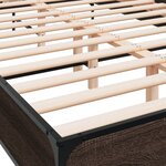 vidaXL Cadre de lit chêne marron 150x200 cm bois d'ingénierie et métal