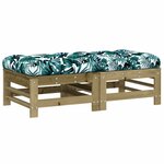 vidaXL Repose-pieds de jardin et coussins lot de 2 bois pin imprégné