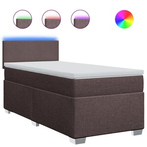 vidaXL Sommier à lattes de lit avec matelas Marron foncé 80x200 cm