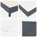 Lit box spring vidaXL avec matelas gris foncé 90x200 cm en velours