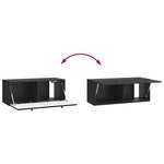 vidaXL Meuble TV mural 78 5 x 31 x 30 cm Noir Bois d'ingénierie