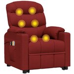 vidaXL Fauteuil de massage Rouge bordeaux Tissu