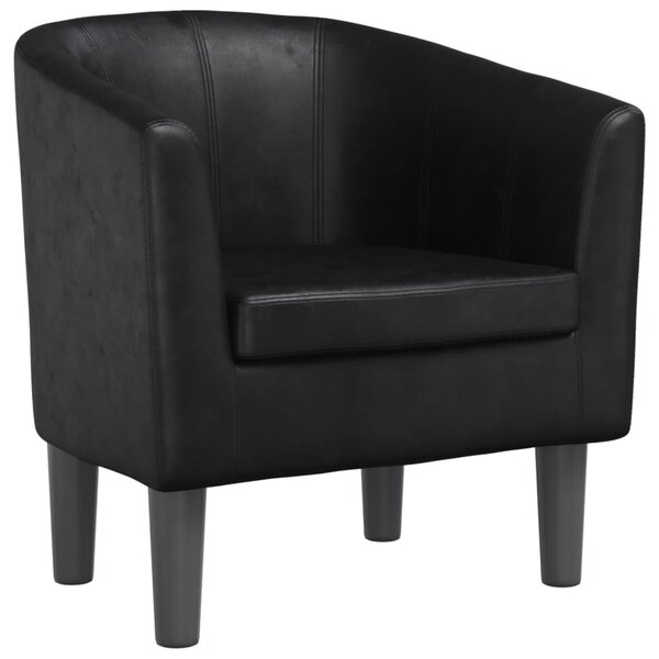 vidaXL Fauteuil cabriolet noir similicuir