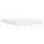 vidaXL Cadre de lit métal sans matelas et pied de lit blanc 140x200 cm