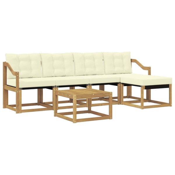 vidaXL Ensemble de canapés d'extérieur 6 pc Blanc et crème