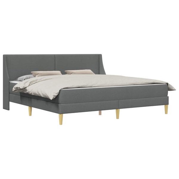 vidaXL Cadre de lit avec matelas Gris foncé 180 x 200 cm tissu