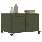vidaXL Table basse vert olive 68x50x43 5 cm acier