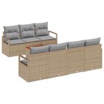 vidaXL Ensemble de canapé de jardin 8 Pièces Beige et Gris clair