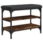 vidaXL Banc à chaussures chêne fumé 62x32x47 cm bois d'ingénierie