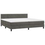vidaXL Sommier à lattes de lit avec matelas LED Gris foncé 200x200 cm