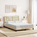 vidaXL Cadre de lit sans matelas Hvar crème 140x200 cm tissu