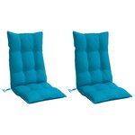 vidaXL Coussins de chaise à dossier haut lot de 2 bleu clair