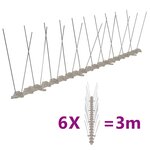 vidaXL Ensemble de 6 pointes à 2 rangées contre oiseaux Plastique 3 m
