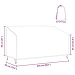 vidaXL Housse de banc de jardin Noir 205 x 85 x 65 / 94 cm Tissu 420D