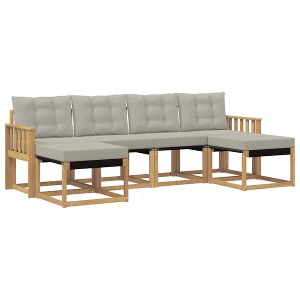 vidaXL Ensemble de canapés d'extérieur 6 pc Blanc et gris clair