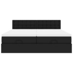 VidaXL Cadre de lit ottoman avec matelas noir 180x200 cm similicuir