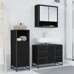 vidaXL Ensemble de mobilier de salle de bain 3 Pièces Chêne noir