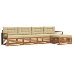 vidaXL Ensemble de canapés d'extérieur 5 pc Naturel et Beige