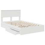 vidaXL Lit de Rangement Blanc 135 x 190 cm Bois d'ingénierie