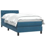 vidaXL Sommier à lattes de lit et matelas bleu foncé 80x220 cm velours