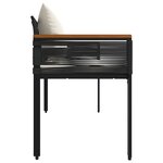 vidaXL Banc extérieur Noir et blanc crème 117 x 54 x 74.5 cm polyrotin