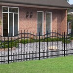vidaXL Clôture de jardin avec sommet de lance Noir 140 cm