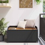 vidaXL Banc de rangement noir résine tressée et bois d'acacia