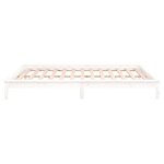 vidaXL Cadre de lit à LED blanc 120x190 cm petit double bois massif
