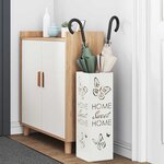 vidaXL Porte-parapluie Blanc 15 5 x 15 5 x 49 cm Métal