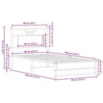 vidaXL Cadre de lit sans matelas chêne fumé 90x190cm bois d'ingénierie