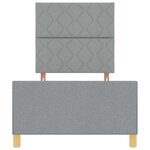 Lit vidaXL Gris clair 90x200 cm Tissu