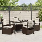 vidaXL Ensemble de salle à manger pour jardin 5 Pièces Marron polyrotin