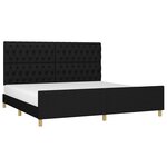 vidaXL Cadre de lit sans matelas avec tête de lit noir 200x200cm tissu