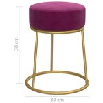 vidaXL Tabouret rond Violet Velours