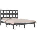 vidaXL Cadre de lit sans matelas gris 200x200 cm bois massif de pin