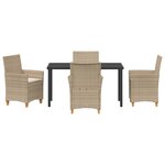 vidaXL Ensemble de salle à manger pour jardin 5 Pièces Beige polyrotin