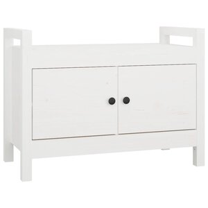 Banc banquette d'entrée 80 x 40 x 60 cm bois de pin massif blanc 02_0011027