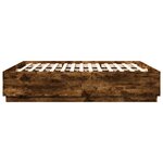 vidaXL Cadre de lit avec lumières LED chêne fumé 200x200 cm