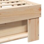 vidaXL Cadre de lit Marron 140 x 190 cm Bois massif en pin