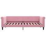 vidaXL Lit de jour avec gigogne et tiroirs sans matelas rose 90x200 cm