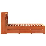 vidaXL Lit bibliothèque sans matelas cire marron 75x190 cm pin massif
