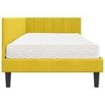 vidaXL Cadre de lit d'angle avec matelas Jaune 100 x 200 cm Velours