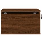 vidaXL Tables de chevet murales avec lumières LED 2 Pièces chêne marron