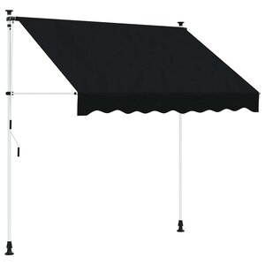 vidaXL Auvent rétractable manuel Noir 250 cm