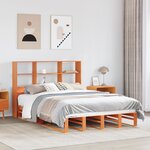 vidaXL Lit bibliothèque sans matelas cire marron 120x190cm bois massif