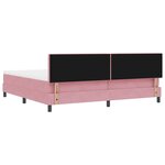 vidaXL Lit à ressorts avec matelas Rose 200 x 200 cm Velours