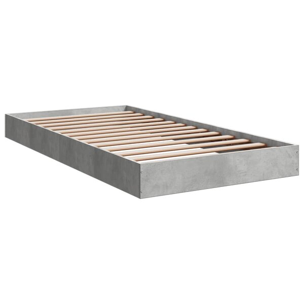 vidaXL Cadre de lit gris béton 100x200 cm bois d'ingénierie